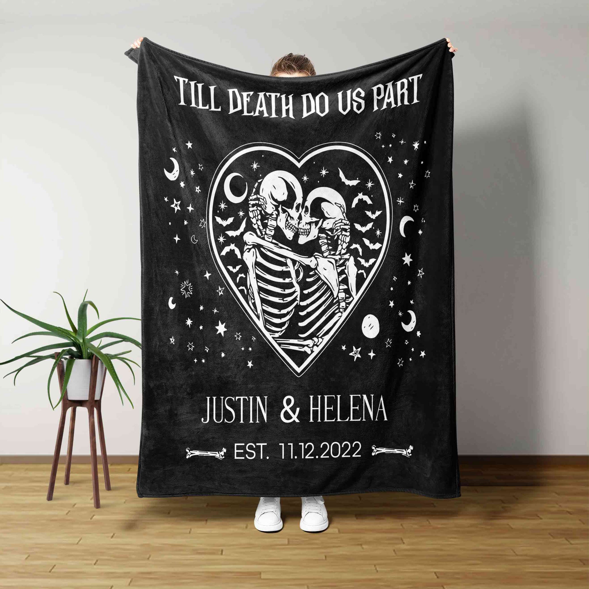 Till Death Do Us Part Blanket, Anniversary Blanket, Couple Blanket, Custom Name Blanket, Gift Blanket
