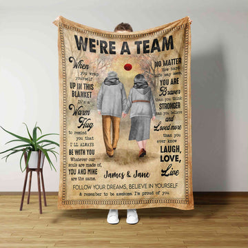 We Are A Team Blanket, Old Couple Blanket, Forest Blanket, Custom Name Blanket, Gift Blanket