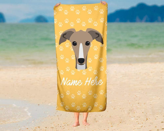 Personalized Corner Custom Greyhound Beach Towels - Extra Large Adults Childrens Towel for Outdoor Boy Girl Fun Pool Bath Kid Baby Toddler Boys Girls