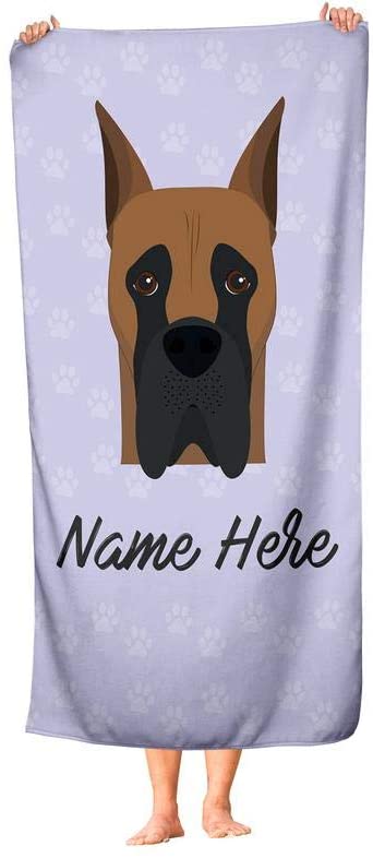 Personalized Corner Custom Great Dane Beach Towels - Extra Large Adults Childrens Towel for Outdoor Boy Girl Fun Pool Bath Kid Baby Toddler Boys Girls …