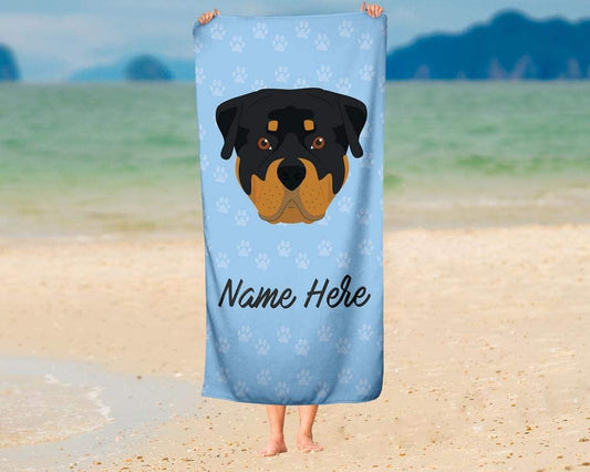 Personalized Corner Custom Rottweiler Beach Towels - Extra Large Adults Childrens Towel for Outdoor Boy Girl Fun Pool Bath Kid Baby Toddler Boys Girls …