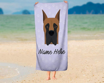 Personalized Corner Custom Great Dane Beach Towels - Extra Large Adults Childrens Towel for Outdoor Boy Girl Fun Pool Bath Kid Baby Toddler Boys Girls …