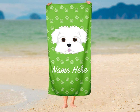 Personalized Corner Custom Maltese Beach Towels - Extra Large Adults Childrens Towel for Outdoor Boy Girl Fun Pool Bath Kid Baby Toddler Boys Girls …