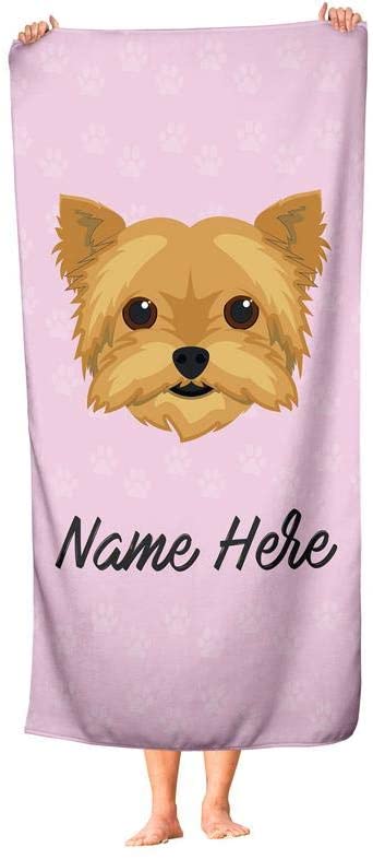 Personalized Corner Custom Yorkie Beach Towels - Extra Large Adults Childrens Towel for Outdoor Boy Girl Fun Pool Bath Kid Baby Toddler Boys Girls …
