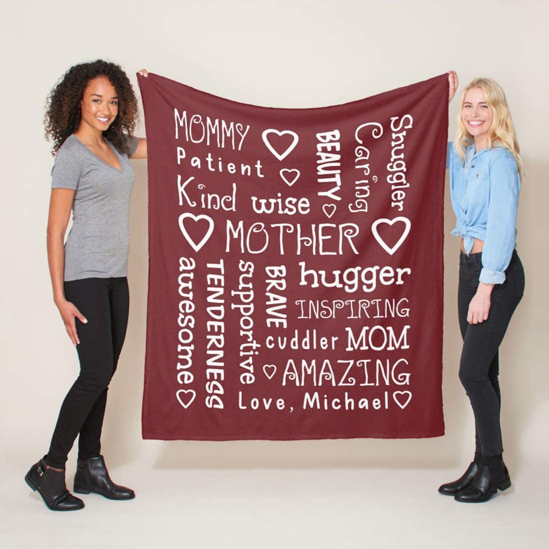 Mom Blanket from Daughter & Son, Mothers Day Throws Custom Blanket with Kids Names, Worlds Greatest Mom Blanket, Best Gift for Birthday