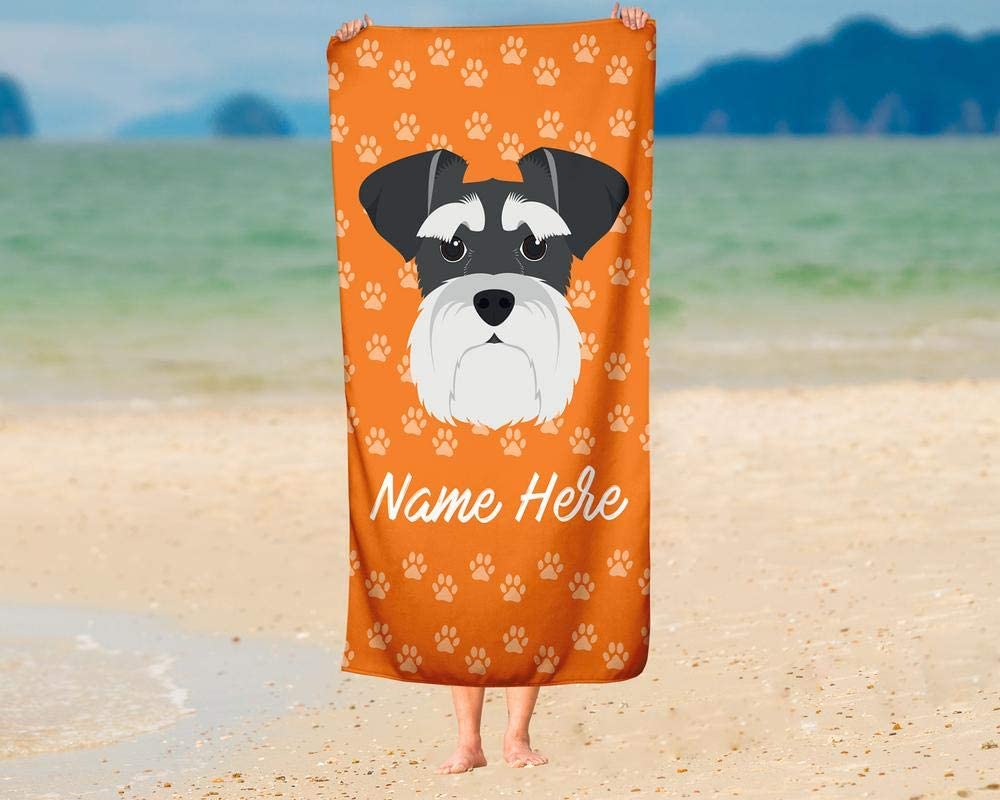 Personalized Corner Custom Pet Dog Breed Beach Towels 30 Breeds to Choose from - Large Adults Childrens Towel for Outdoor Boy Girl Fun Pool Bath Kid Baby Toddler Boys Girls