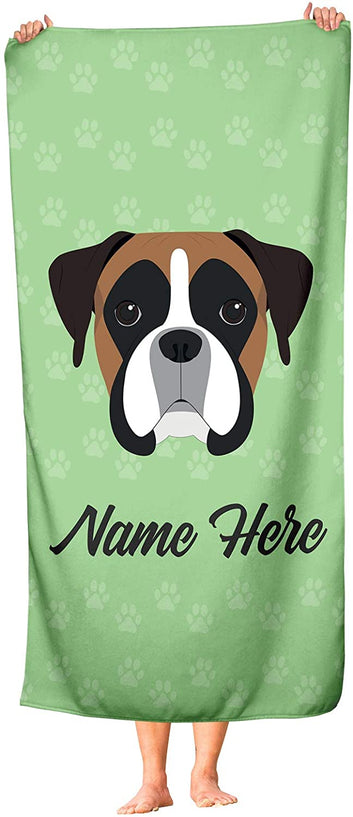 Personalized Corner Custom Boxer Beach Towels - Extra Large Adults Childrens Towel for Outdoor Boy Girl Fun Pool Bath Kid Baby Toddler Boys Girls …