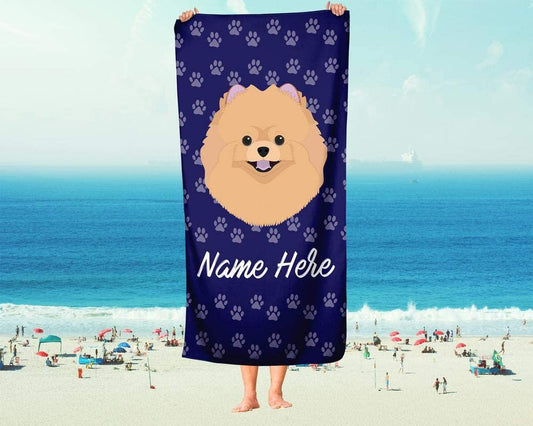 Personalized Corner Custom Pomeranian Beach Towels - Extra Large Adults Childrens Towel for Outdoor Boy Girl Fun Pool Bath Kid Baby Toddler Boys Girls …