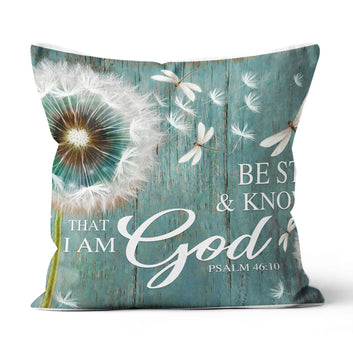 Dandelion Throw Pillow, Be Still And Know That I Am God Linen Throw Pillow