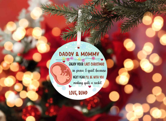 Dad Ornament, Mom Ornament, Baby Ornament, Custom Name Ornaments, Christmas Ornaments, Ornament Gifts