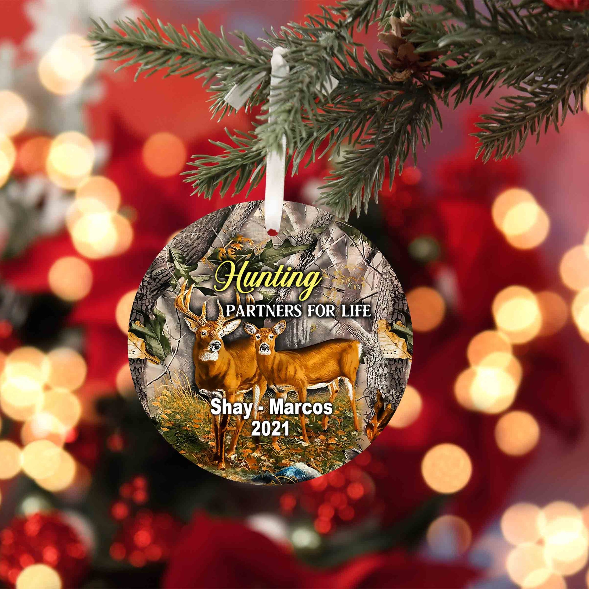 Hunting Partners For Life Ornament, Deer Ornament, Forest Ornaments, Custom Name Ornaments, Christmas Ornaments, Ornament Gifts