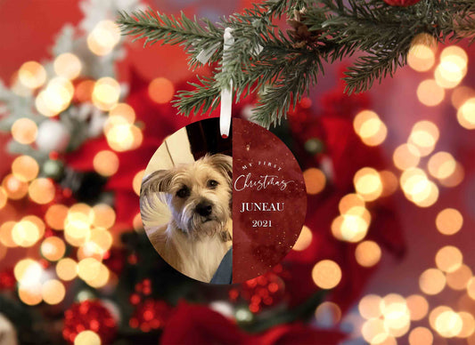 My First Christmas Ornament, Schweenie Ornament, Pet Ornament, Custom Image Ornament, Custom Name Ornaments, Christmas Ornaments