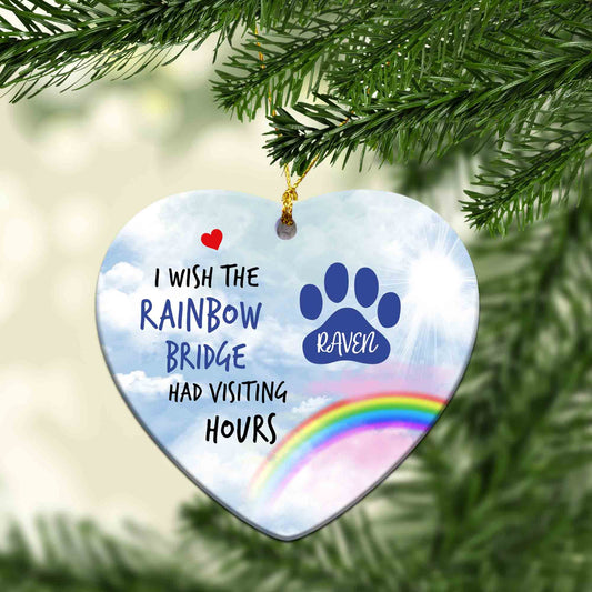 Rainbow Ornament, Paw Print Ornament, Sky Ornament, Pet Memorial Ornament, Custom Name Ornaments, Christmas Ornaments