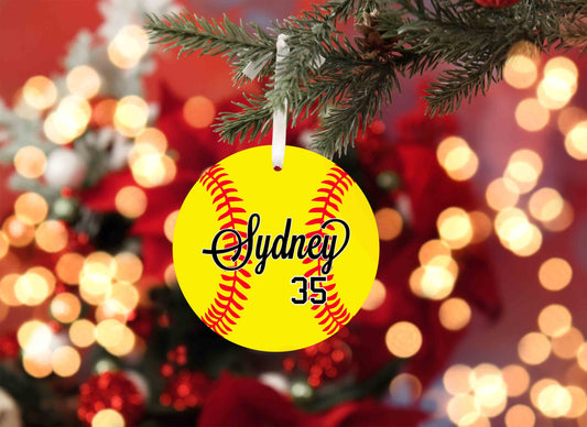 Softball Ornament, Sport Ornament, Football Ornament, Custom Name Ornaments, Christmas Ornaments, Ornament Gifts