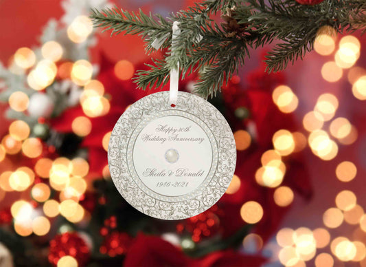 Anniversary Ornament, Custom Name Ornaments, Custom Milestone Anniversary Ornaments, Christmas Ornaments, Ornament Gifts
