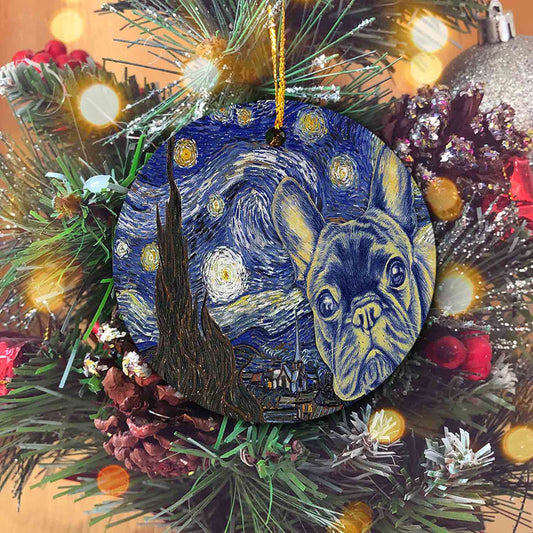 The Starry Night Ornament, French Bulldog Ornament, Christmas Ornaments, Ornament Gifts