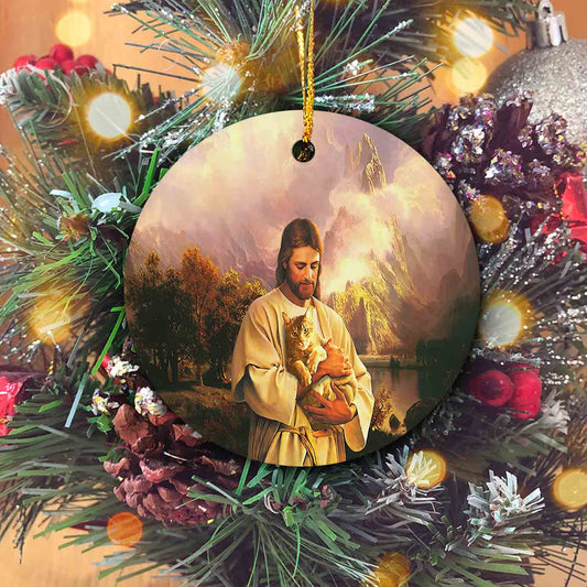Christ And His Cat Ornament, God Ornament, Christian Ornaments, Christmas Ornaments, Ornament Gifts