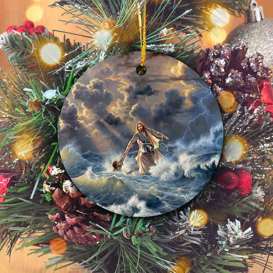 Christ Saves Peter From Drowning Ornament, Jesus Ornament, Christmas Ornaments, Ornament Gifts, Holiday Ornament, Ornament Decor