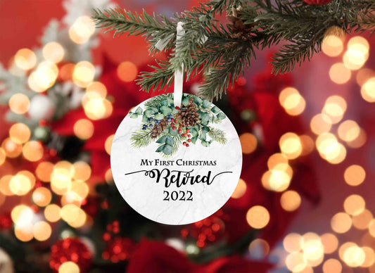 First Christmas Retired Ornament 2022 Ornament, Personalized Christmas Ornaments, Retirement Christmas Ornament, Christmas Ornaments, Ornament Gifts
