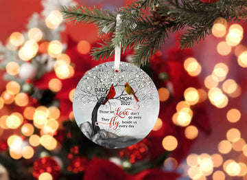 Personalized Memorial Ornament, Cardinal Ornament, Ornament Gift For Mom And Dad, Custom Name Ornament, Christmas Ornaments