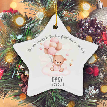 You Will Always Be The Brightest Star In My Sky Ornament, Personalized Memorial Ornament, Christmas Ornament In Loving Memory, Christmas Ornaments, Ornament Gifts