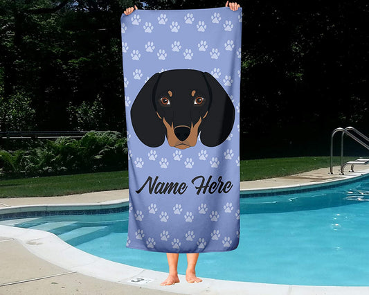 Personalized Corner Custom Dachshund Beach Towels - Extra Large Adults Childrens Towel for Outdoor Boy Girl Fun Pool Bath Kid Baby Toddler Boys Girls …