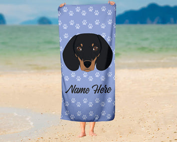 Personalized Corner Custom Dachshund Beach Towels - Extra Large Adults Childrens Towel for Outdoor Boy Girl Fun Pool Bath Kid Baby Toddler Boys Girls …