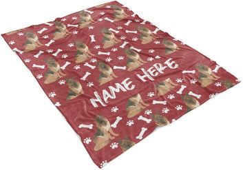 Personalized Custom Pet German Shepherd Fleece and Sherpa Throw Blanket for Men Women Kids Babies - Dog Blankets Perfect for Bedtime Bedding Gift Dogs Moms...