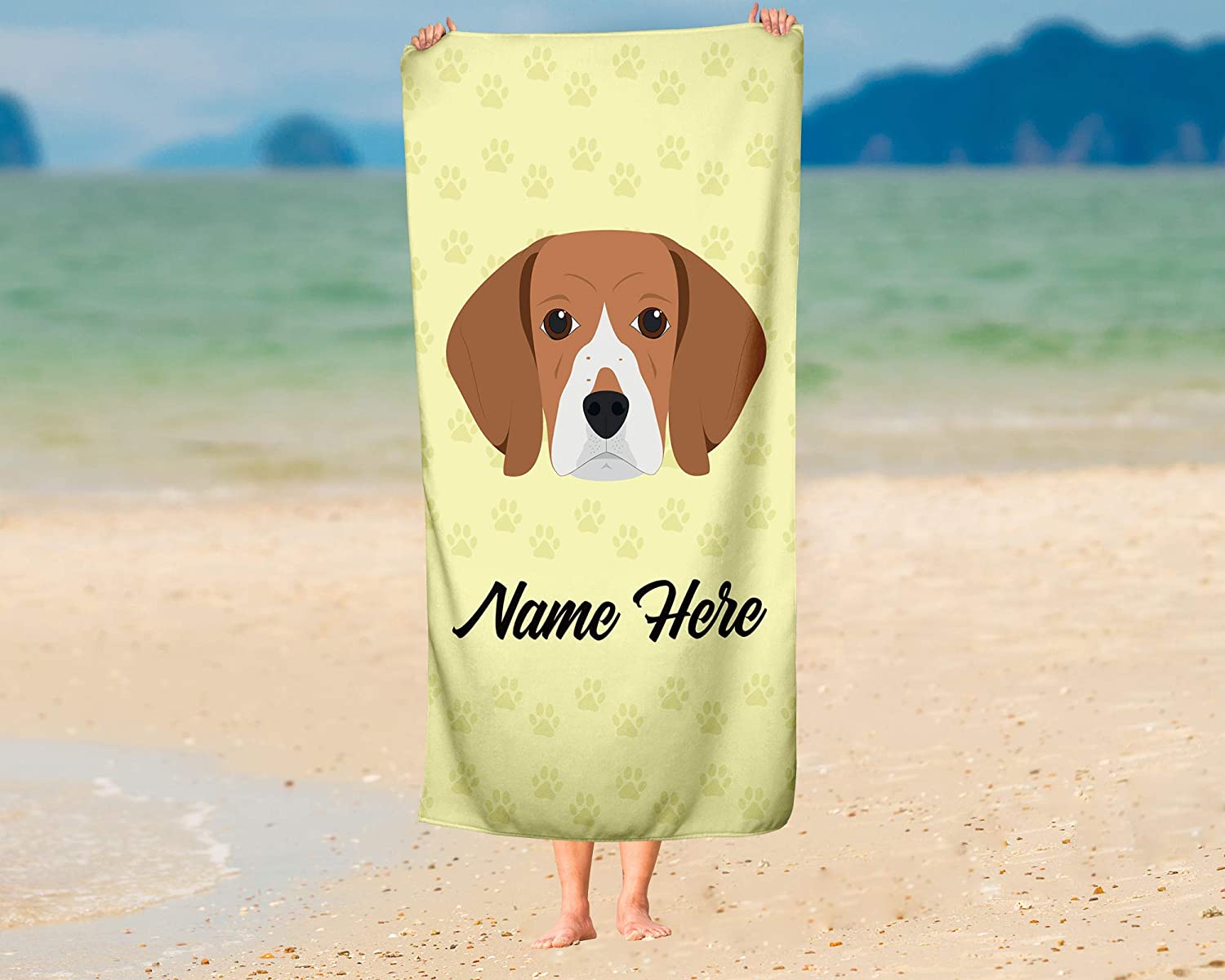 Personalized Corner Custom Beagle Beach Towels - Extra Large Adults Childrens Towel for Outdoor Boy Girl Fun Pool Bath Kid Baby Toddler Boys Girls …