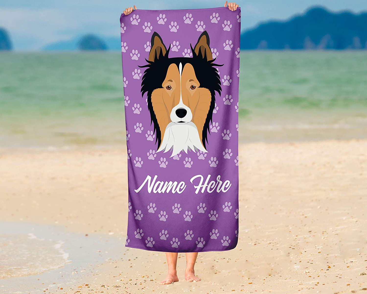 Personalized Corner Custom Border Collie Beach Towels - Extra Large Adults Childrens Towel for Outdoor Boy Girl Fun Pool Bath Kid Baby Toddler Boys Girls …