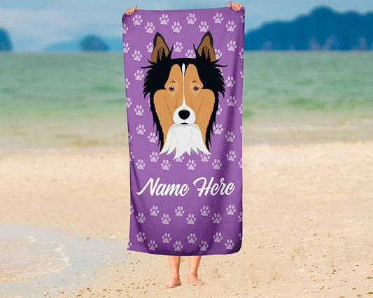 Personalized Corner Custom Border Collie Beach Towels - Extra Large Adults Childrens Towel for Outdoor Boy Girl Fun Pool Bath Kid Baby Toddler Boys Girls …