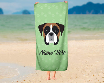 Personalized Corner Custom Boxer Beach Towels - Extra Large Adults Childrens Towel for Outdoor Boy Girl Fun Pool Bath Kid Baby Toddler Boys Girls …