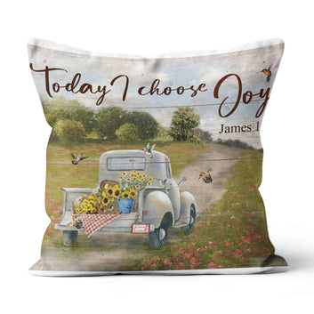 Today I Choose Joy Linen Throw Pillow