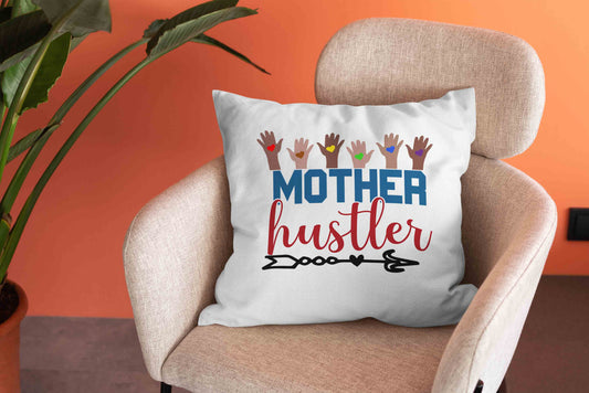 Mother Hustler Pillow, Mother Pillow, Heart Pillow, Hand Pillow, Arrow Pillow, Family Pillow, Pillow Gift