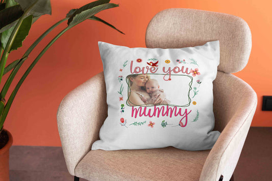 Love You Mummy Pillow, Mom Pillow, Flower Pillow, Personalized Name Pillows, Custom Image Pillow, Throw Pillows