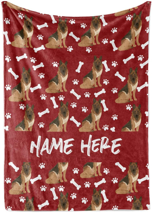 Personalized Custom Pet German Shepherd Fleece and Sherpa Throw Blanket for Men Women Kids Babies - Dog Blankets Perfect for Bedtime Bedding Gift Dogs Moms...