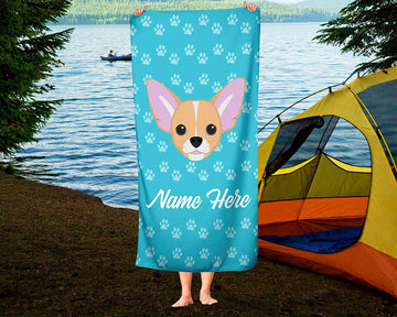 Personalized Corner Custom Chihuahua Beach Towels - Extra Large Adults Childrens Towel for Outdoor Boy Girl Fun Pool Bath Kid Baby Toddler Boys Girls