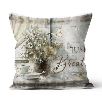 Dandelion Throw Pillow, Be Still And Know That I Am God Linen Throw Pillow