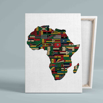 Africa Canvas, Africa Flag Canvas, Africa Map Canvas, Canvas Wall Art, Canvas Prints, Gift Canvas