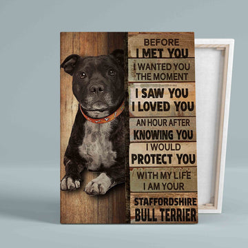 Before I Met You Canvas, Staffordshire Bull Terrier Canvas, Pet Canvas, Gift Canvas
