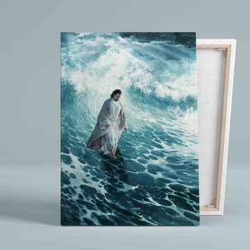 Christ Walking On The Water Canvas, God Canvas, Wall Art Canvas, Gift Canvas