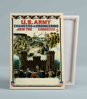 Engineers Canvas, US Army Canvas, Canvas Wall Art, Canvas Prints, Gift Canvas