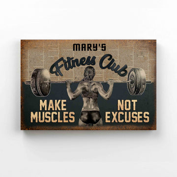 Personalized Name Canvas, Fitness Club Canvas, Fitness Girl Canvas, Gym Canvas, Sport Canvas, Canvas Wall Art