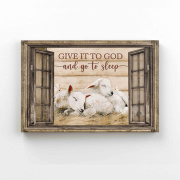 Give It To God And Go To Sleep Canvas, Sheep Canvas, Wall Art Canvas, Canvas Prints