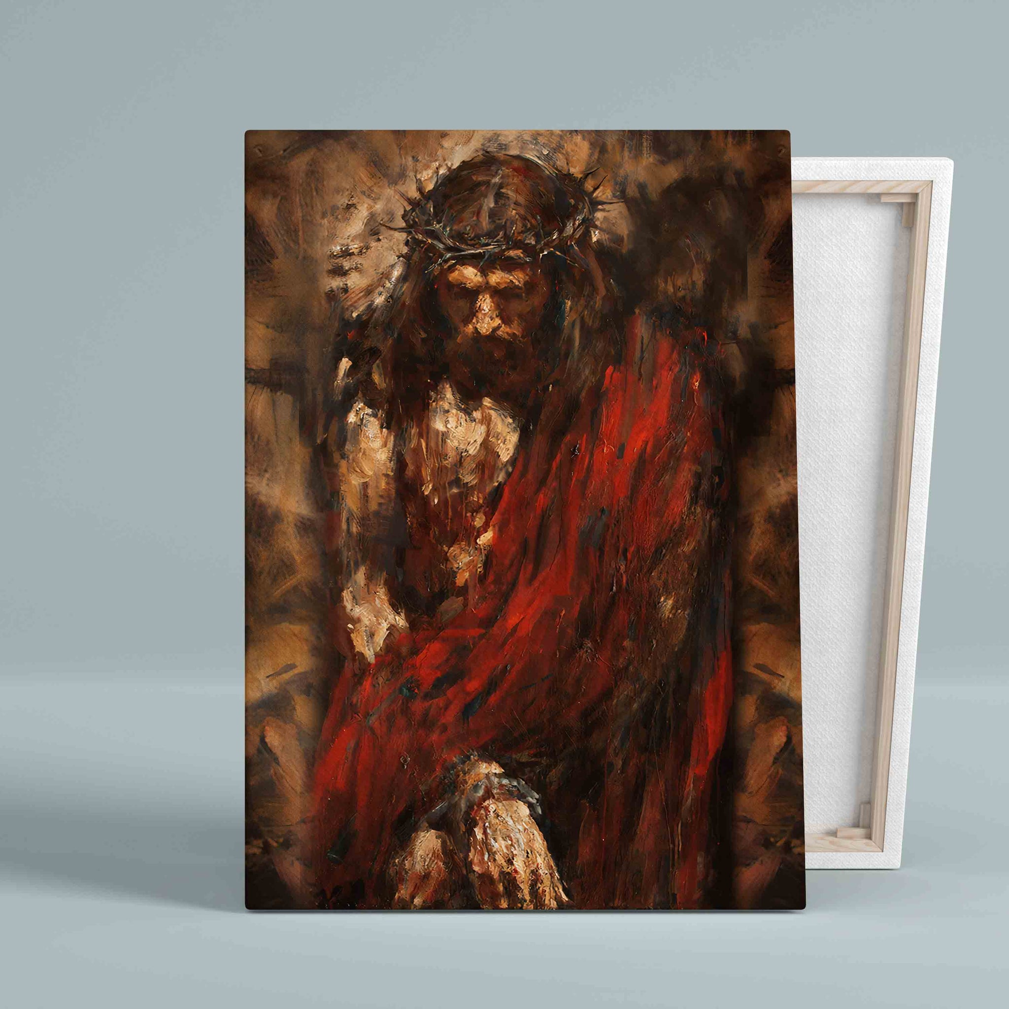 God Jesus In Red Painting Canvas, God Canvas, Jesus Canvas, Painting Canvas, Wall Art Canvas