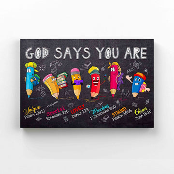 God Says You Are Canvas, Classroom Canvas, Pencil Canvas, God Canvas