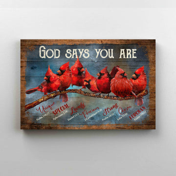 God Says You Are Canvas, Red Cardinal Canvas, Wall Art Canvas, Gift Canvas