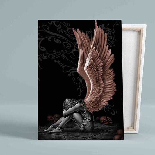 Gothic Angel Wings Canvas, Wall Art Canvas, Gift Canvas, Painting Canvas