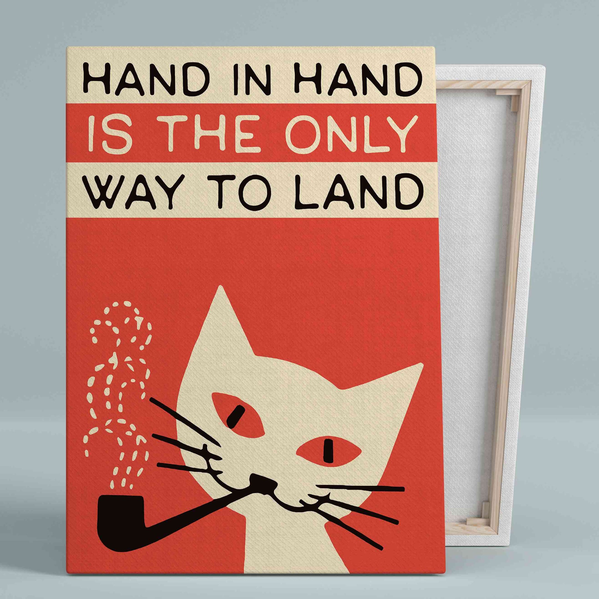 Hand In Hand Is The Only Way To Land Canvas, The Cure Love Cats Lyrics Canvas, Cat Canvas