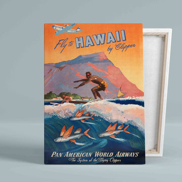 Hawaii Print Canvas, Hawaii Canvas, Travel Canvas, Surf Canvas, Vacation Canvas, Gift Canvas